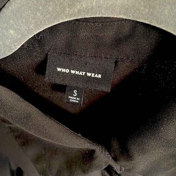 Who What Wear black chiffon tuxedo blouse.Small4-6. semi sheer. - Picture 3 of 5